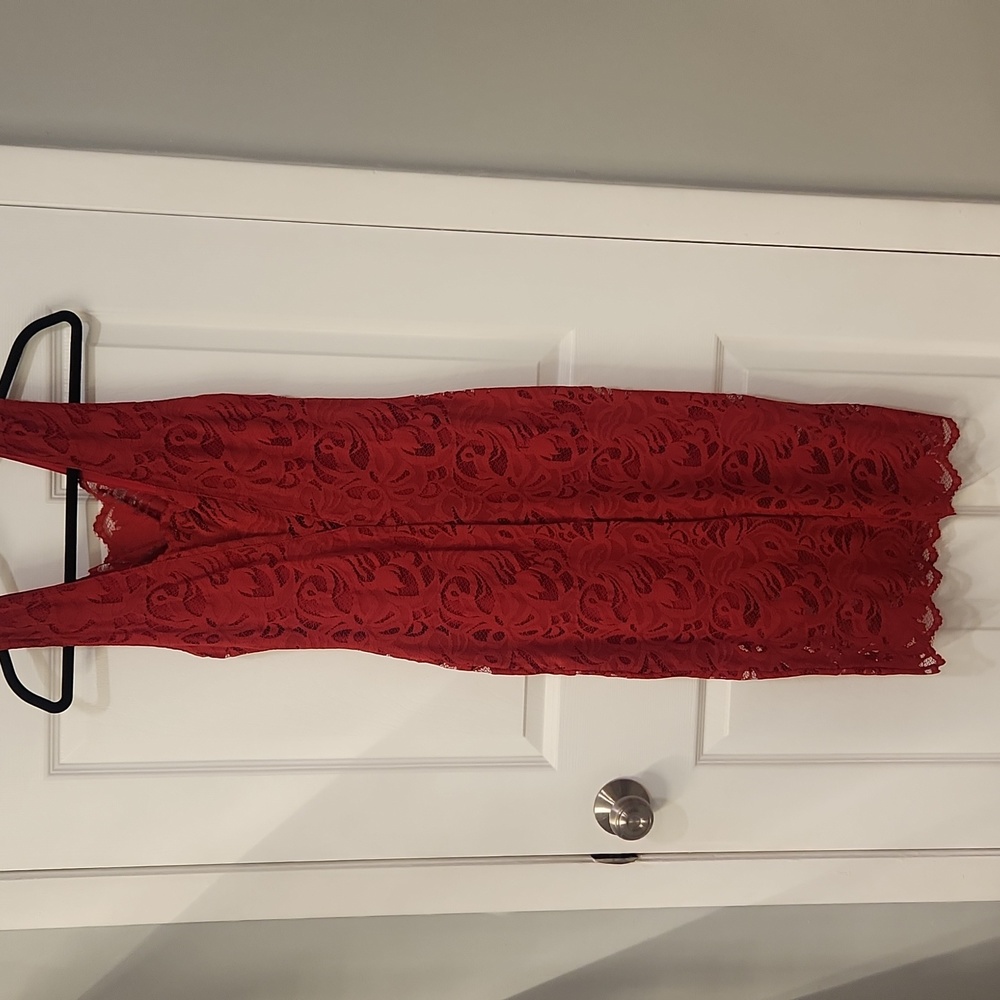 Red lace dress